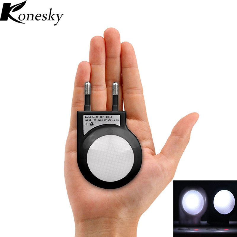 Konesky High Quality Lovely AC110V-240V 0.7W LED Night Light Lighting Auto Sensor / Smart Baby Bedroom Lamp LED Bulb EU Plug