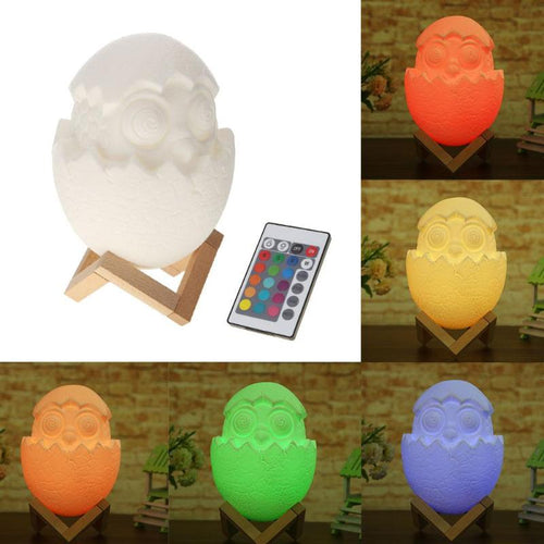 USB 3D Egg Shape Night Lights 16 Color Change LED Remote Control Night Light Lamp Christmas Party Decoration Lamp